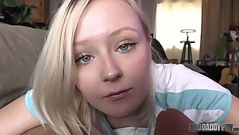 Cumshot-Filled Oral Sex With A Petite Blonde Teen