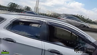 Big Ass Brazilian Gets A Cock In Her Mouth In A Moving Car