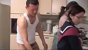 Japanese Schoolgirl With Glasses Gets Fucked By Two Brothers