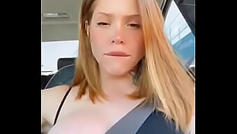 Showing Off Big Boobs While Driving