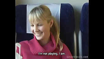 Blonde Girl In Train Gives Blowjob On Public