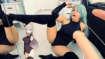 Big Ass Cosplay Girl Gives Double Blowjob And Takes On Two Dildos