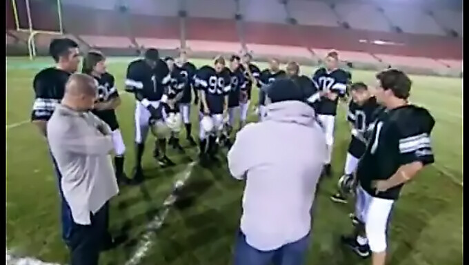 Cheerleader Gets Banged By A Group Of Horny Football Players