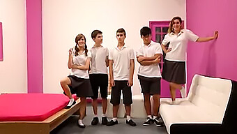 Many Scenes Of Caning And Handsjob In The Fakings' School