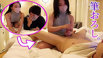 مراهقة يابانية (18+) تتعرض لأول عملية سحب يد في كريم بي